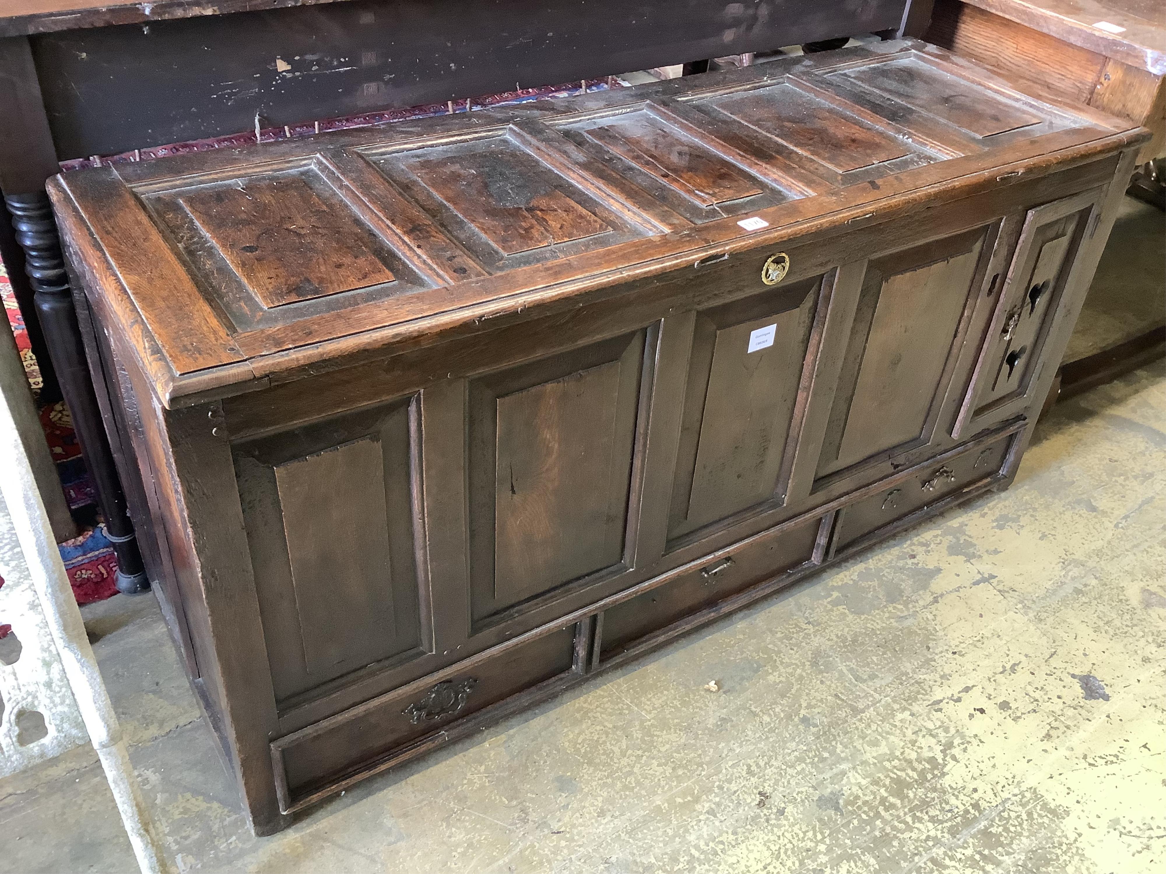 An oak mule chest